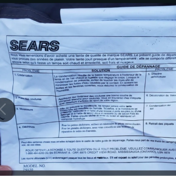 π«Άπ»-SEARS π¨π¦-Hillary 8 man nylon tent- - Picture 7 of 13